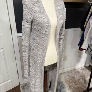 Freshman Light Gray Long Cardigan